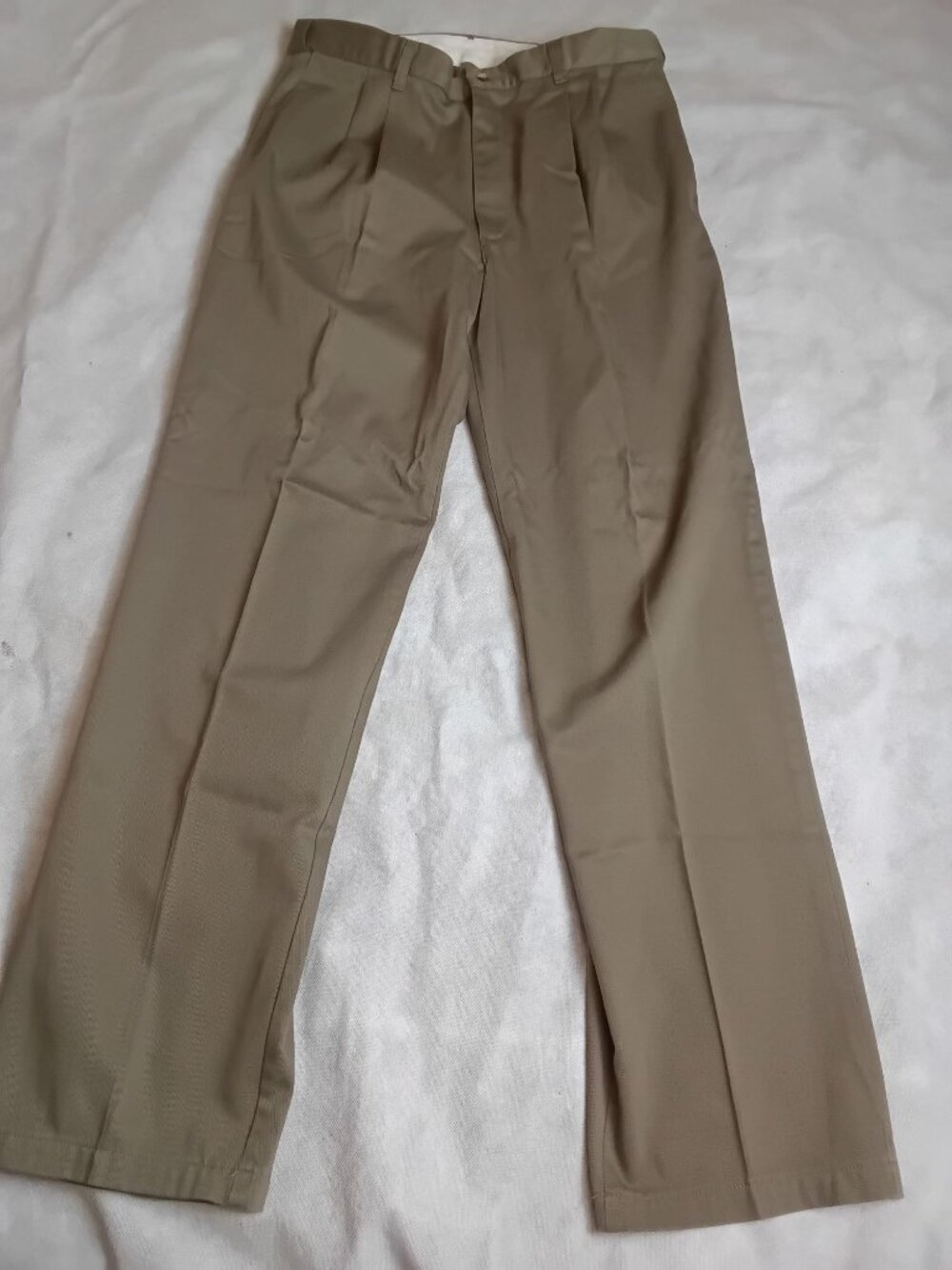 Timber Creek by Wrangler Mens Pants 36x34 Perfect Fit Pleated Beige Khaki